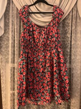 Old Navy Red Floral Mini Dress